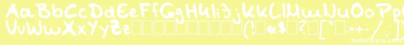 TomKaulitzHandwritingFontByShaiza7 Font – White Fonts on Yellow Background