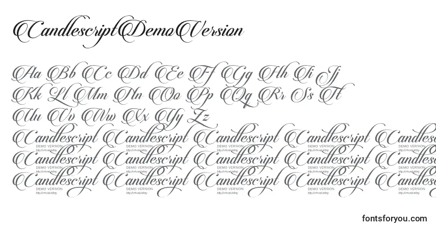 Czcionka CandlescriptDemoVersion – alfabet, cyfry, specjalne znaki