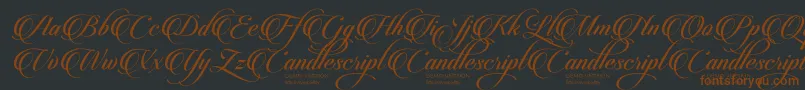 CandlescriptDemoVersion-fontti – ruskeat fontit mustalla taustalla