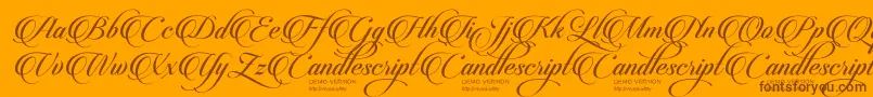 CandlescriptDemoVersion Font – Brown Fonts on Orange Background