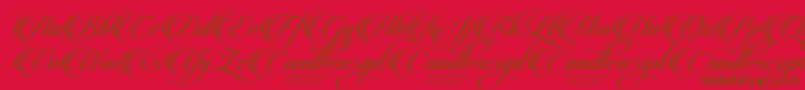 CandlescriptDemoVersion Font – Brown Fonts on Red Background