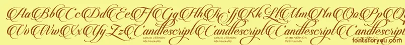 CandlescriptDemoVersion Font – Brown Fonts on Yellow Background