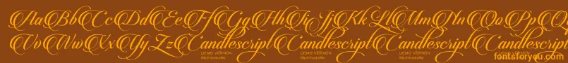 CandlescriptDemoVersion Font – Orange Fonts on Brown Background