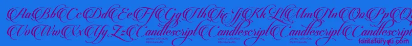 CandlescriptDemoVersion Font – Purple Fonts on Blue Background