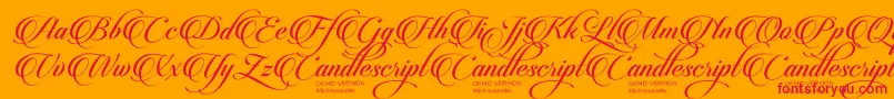 CandlescriptDemoVersion Font – Red Fonts on Orange Background