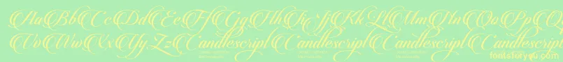 CandlescriptDemoVersion Font – Yellow Fonts on Green Background