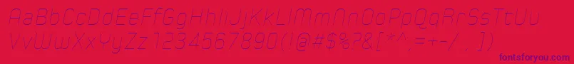 SpoonHairlineItalic-Schriftart – Violette Schriften auf rotem Hintergrund