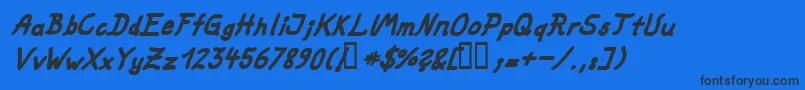 FatMarkerItalic Font – Black Fonts on Blue Background