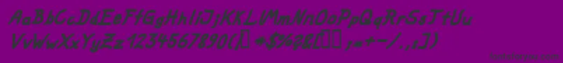 FatMarkerItalic Font – Black Fonts on Purple Background