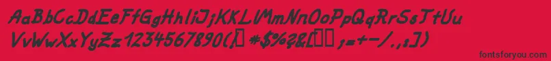 FatMarkerItalic Font – Black Fonts on Red Background