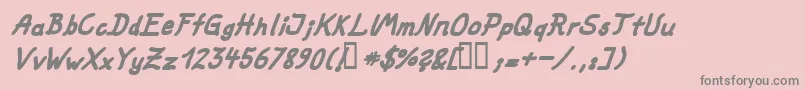 FatMarkerItalic-Schriftart – Graue Schriften auf rosa Hintergrund