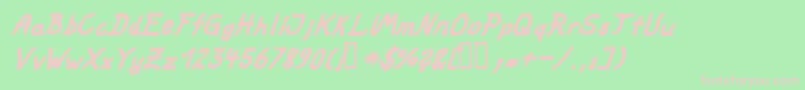 FatMarkerItalic-Schriftart – Rosa Schriften auf grünem Hintergrund