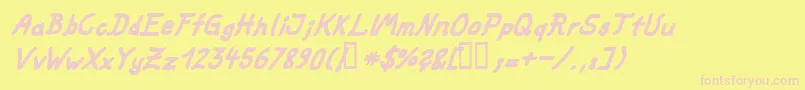 FatMarkerItalic Font – Pink Fonts on Yellow Background