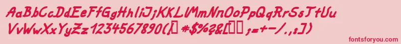 FatMarkerItalic Font – Red Fonts on Pink Background