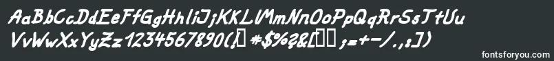 FatMarkerItalic Font – White Fonts on Black Background