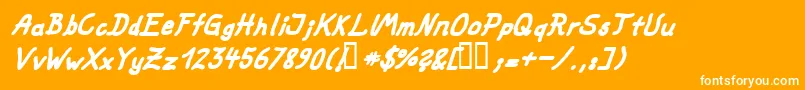 FatMarkerItalic-Schriftart – Weiße Schriften auf orangefarbenem Hintergrund