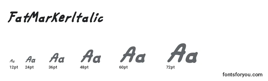 Размеры шрифта FatMarkerItalic