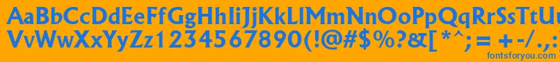 AlbertusРџРѕР»СѓР¶РёСЂРЅС‹Р№ Font – Blue Fonts on Orange Background