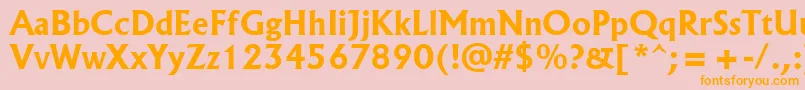 フォントAlbertusРџРѕР»СѓР¶РёСЂРЅС‹Р№ – オレンジの文字がピンクの背景にあります。