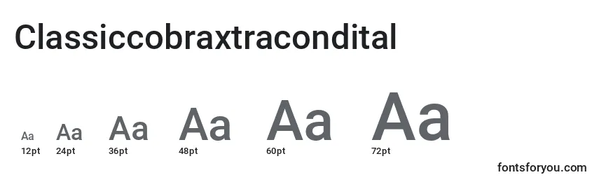 Classiccobraxtracondital Font Sizes