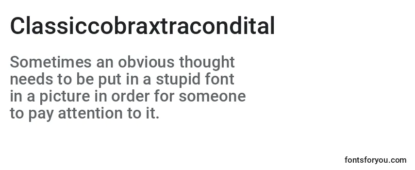 Classiccobraxtracondital フォントのレビュー