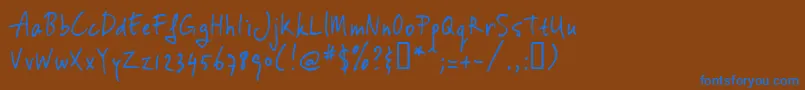 フォントVinchand – 茶色の背景に青い文字