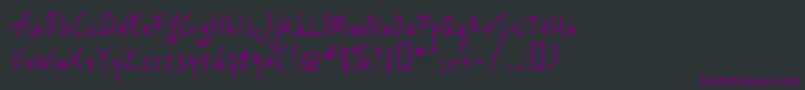 フォントVinchand – 黒い背景に紫のフォント