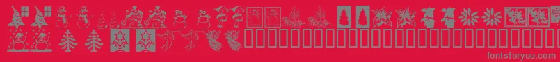 KrChristmasTime-Schriftart – Graue Schriften auf rotem Hintergrund