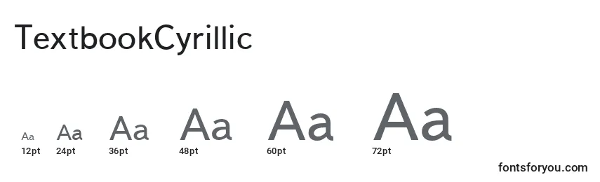 Размеры шрифта TextbookCyrillic