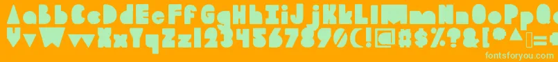 Blooky Font – Green Fonts on Orange Background