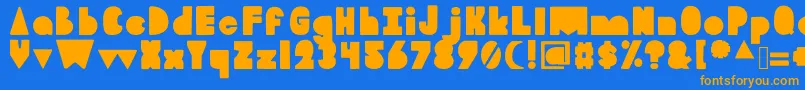 Blooky Font – Orange Fonts on Blue Background