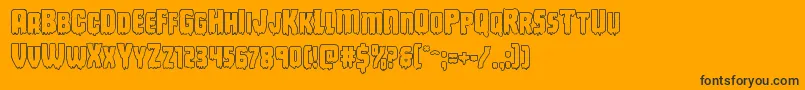 Deathbloodout Font – Black Fonts on Orange Background