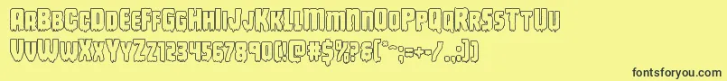 Deathbloodout Font – Black Fonts on Yellow Background