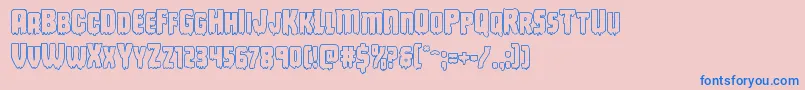 Deathbloodout Font – Blue Fonts on Pink Background