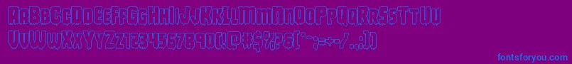 フォントDeathbloodout – 紫色の背景に青い文字