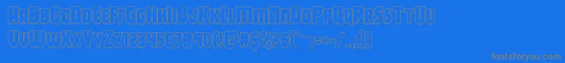 フォントDeathbloodout – 青い背景に灰色の文字