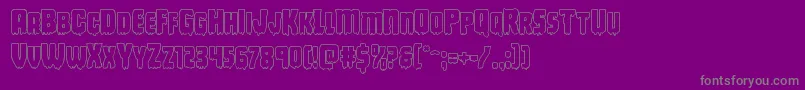 Deathbloodout Font – Gray Fonts on Purple Background