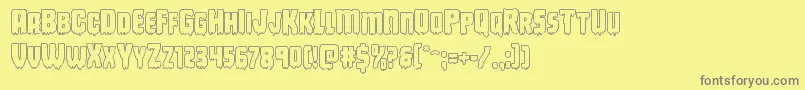 フォントDeathbloodout – 黄色の背景に灰色の文字