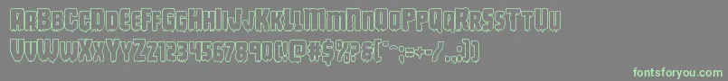 Deathbloodout Font – Green Fonts on Gray Background