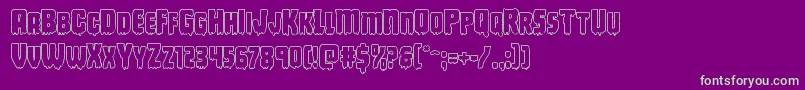 Deathbloodout Font – Green Fonts on Purple Background