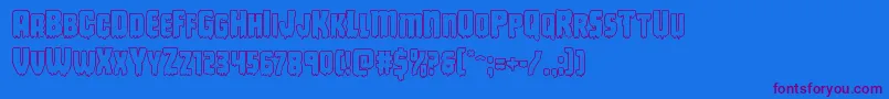 Deathbloodout Font – Purple Fonts on Blue Background