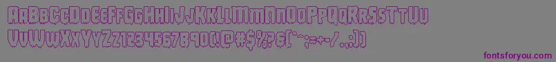 フォントDeathbloodout – 紫色のフォント、灰色の背景