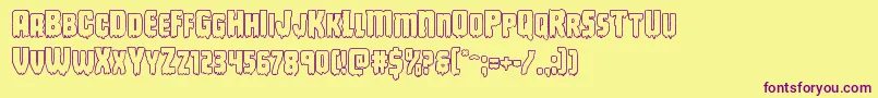 Deathbloodout Font – Purple Fonts on Yellow Background