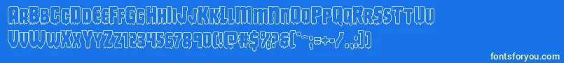 Шрифт Deathbloodout – жёлтые шрифты на синем фоне