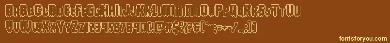 Deathbloodout Font – Yellow Fonts on Brown Background
