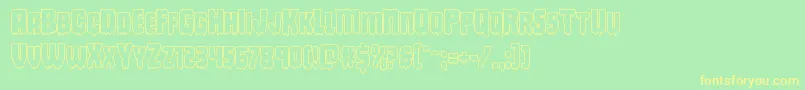 Deathbloodout Font – Yellow Fonts on Green Background
