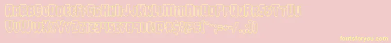 Deathbloodout Font – Yellow Fonts on Pink Background