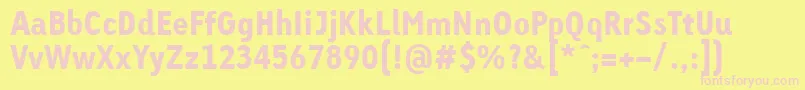 LinotypeTetriaBlackTab Font – Pink Fonts on Yellow Background