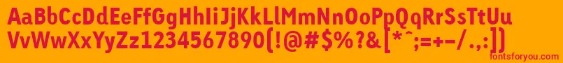 LinotypeTetriaBlackTab Font – Red Fonts on Orange Background