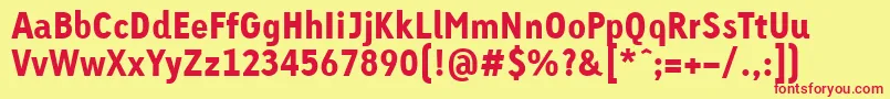 LinotypeTetriaBlackTab Font – Red Fonts on Yellow Background